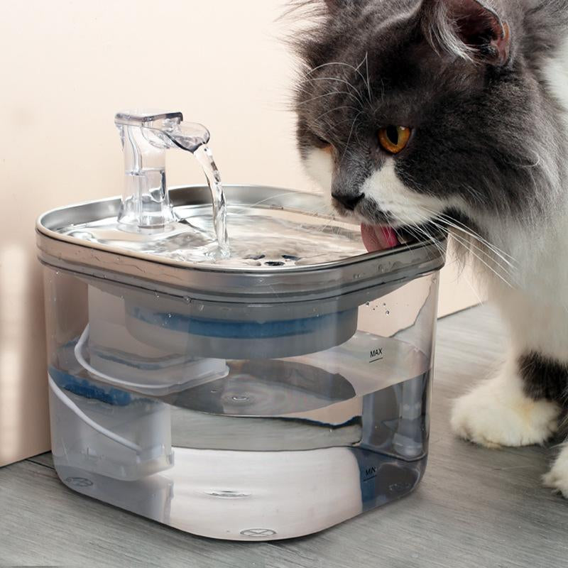 2L Cat Water Fountain, Smart Pet Water Fountain with Filter Element, Visual Water Level Pet Drinking Fountain, Pet Feeding Supplies for Cats and Dogs