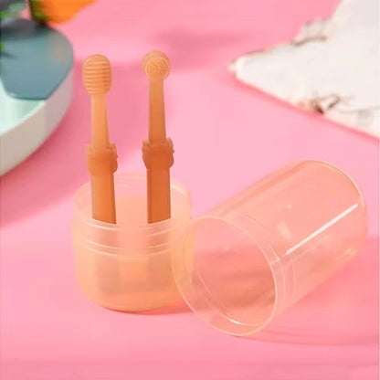 2X Silicone Pet Toothbrush Set Cats Dogs Dental-Health 360 Cylinder Head