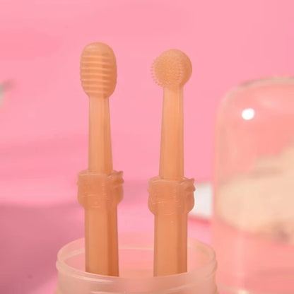 2X Silicone Pet Toothbrush Set Cats Dogs Dental-Health 360 Cylinder Head