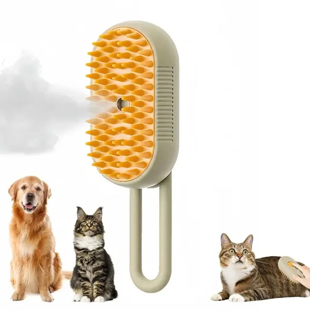 Pet Steam Brush Cat Dog Cleaning Steamy Electric Spray Massage Comb 3 in 1 Hair Removal Grooming Supplies Pet Accessories