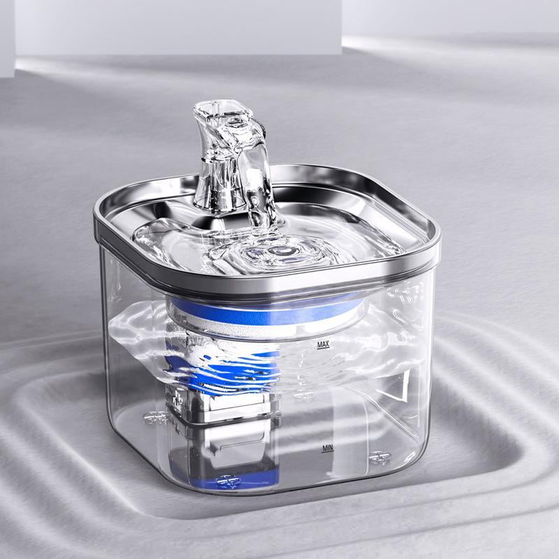 2L Cat Water Fountain, Smart Pet Water Fountain with Filter Element, Visual Water Level Pet Drinking Fountain, Pet Feeding Supplies for Cats and Dogs