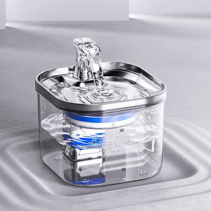 2L Cat Water Fountain, Smart Pet Water Fountain with Filter Element, Visual Water Level Pet Drinking Fountain, Pet Feeding Supplies for Cats and Dogs