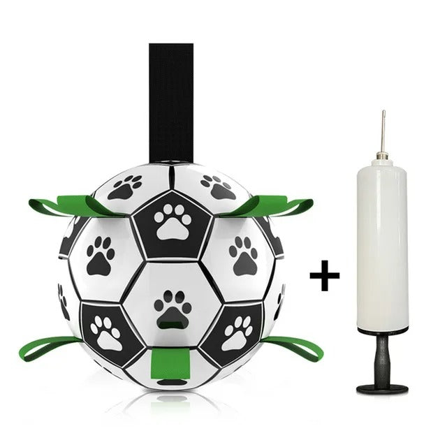 Interactive Dog Soccer Ball with Grab Tabs-Durable Pet Training and Chew Toy for Outdoor Play and Dog Accessories