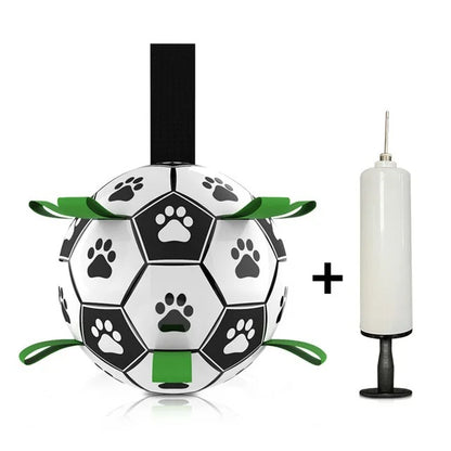 Interactive Dog Soccer Ball with Grab Tabs-Durable Pet Training and Chew Toy for Outdoor Play and Dog Accessories
