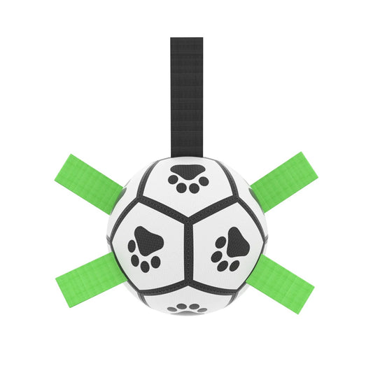 Interactive Dog Soccer Ball with Grab Tabs-Durable Pet Training and Chew Toy for Outdoor Play and Dog Accessories