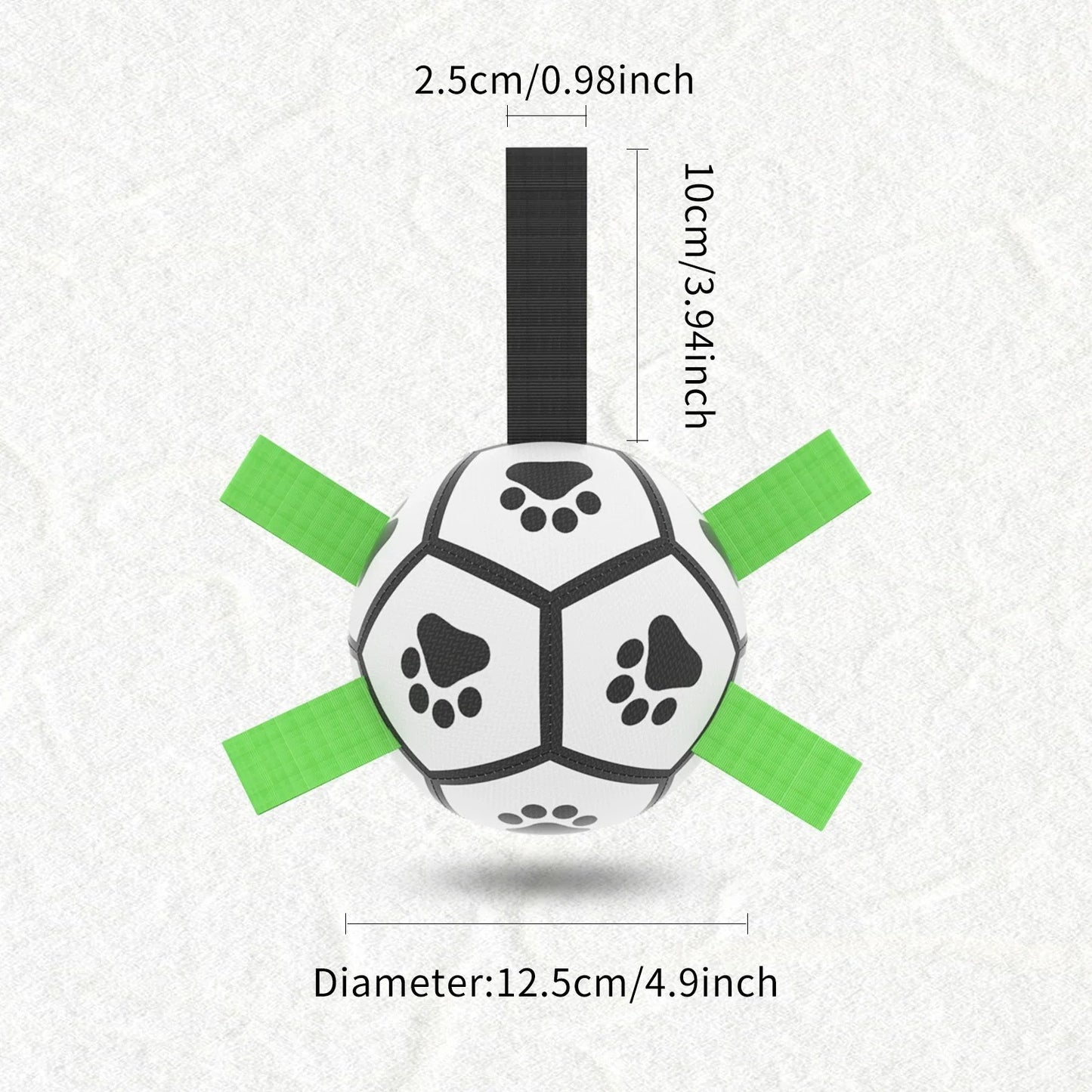 Interactive Dog Soccer Ball with Grab Tabs-Durable Pet Training and Chew Toy for Outdoor Play and Dog Accessories