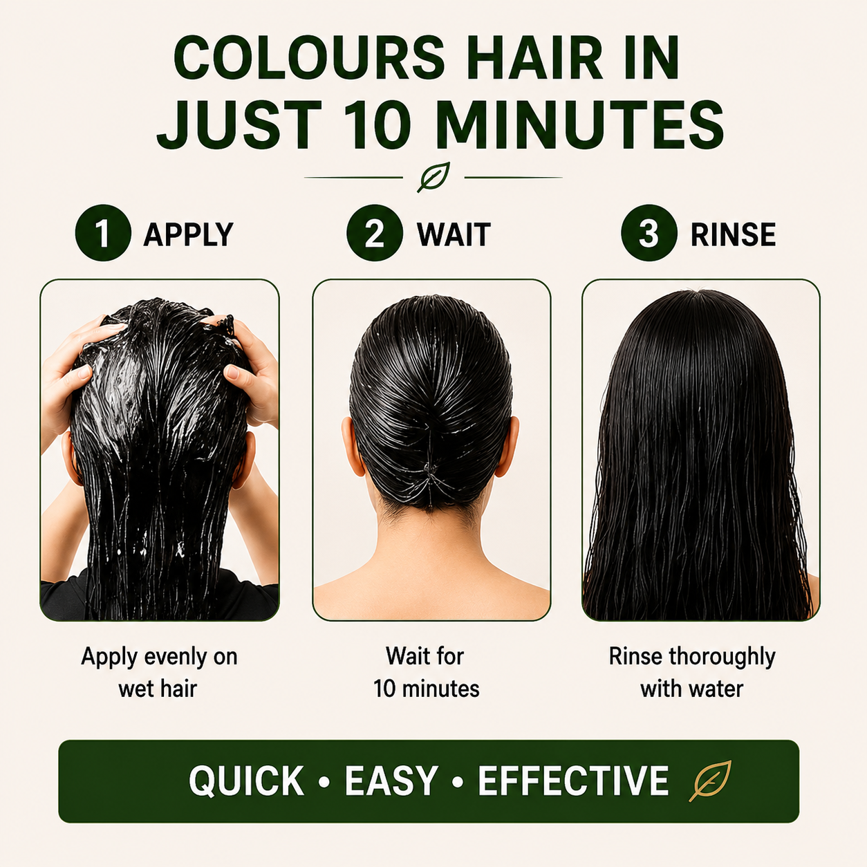 Kokila Grey-to-Black Hair Colour Shampoo — Natural Black 400ml | Buy 1 Get 1 Free